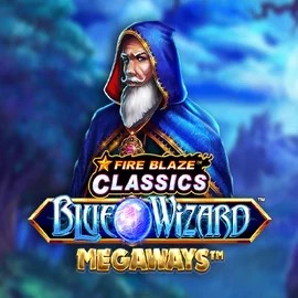 Fire Blaze Blue Wizard Megaways by Rarestone Gaming, showcased at slottera.org – game logo
